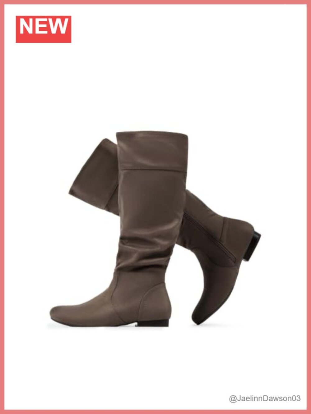 Wide Calf Knee High Slouchy Boots Faux Fur Lined Side Zipper